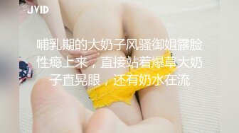 哺乳期的大奶子风骚御姐露脸性瘾上来，直接站着爆草大奶子直晃眼，还有奶水在流