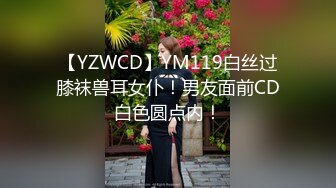 【YZWCD】YM119白丝过膝袜兽耳女仆！男友面前CD白色圆点内！