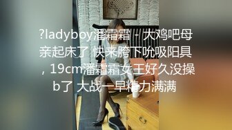 ?ladyboy潘霜霜 - 大鸡吧母亲起床了 快来胯下吮吸阳具，19cm潘霜霜女王好久没操b了 大战一早精力满满 